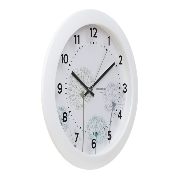 фото Часы настенные, серия: интерьер, "одуванчик", плавный ход, d-29 см, белые тройка