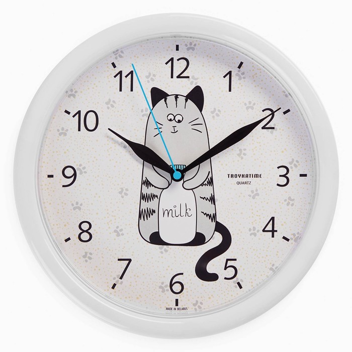 Часы настенные, серия: Интерьер, Котенок, плавный ход, d-24.5 см, белые часы настенные серия детские котенок плавный ход d 28 см