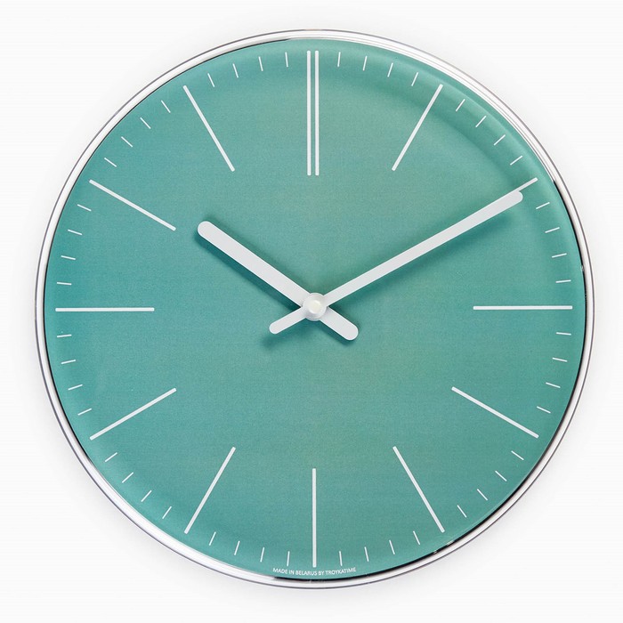Часы настенные, интерьерные, d-30 см, бесшумные, зеленые часы настенные интерьерные бесшумные d 30 см