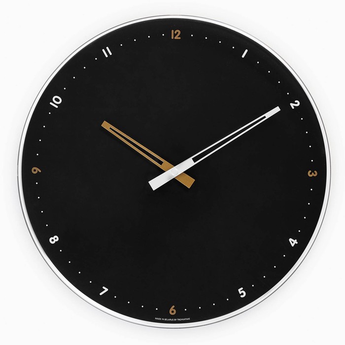 Часы настенные, серия: Интерьер, плавный ход, d-30 см, черные