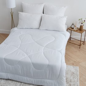 Одеяло одноигол 172х205см, файбер 500г/м, микрофибра белая 80г/м, 100% полиэстер