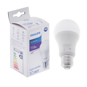 

УЦЕНКА Лампа светодиодная Philips Ecohome Bulb 840, E27, 15 Вт, 4000 К, 1450 Лм, груша