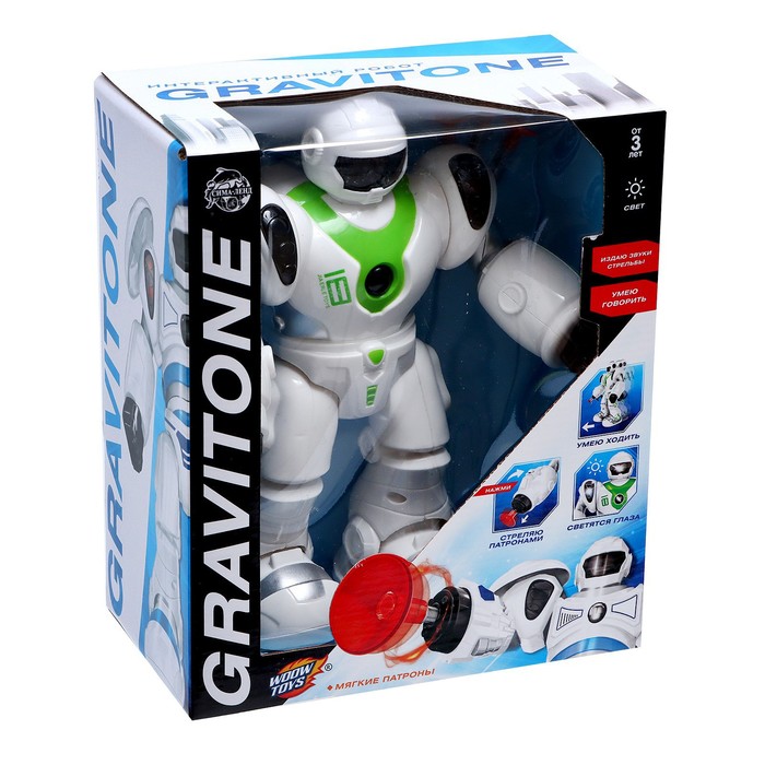 Робот "GRAVITONE", световые и звуковые эффекты, работает от батареек, цв зелёный №SL-02653