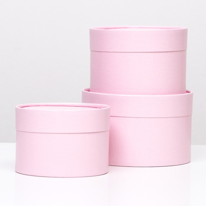 Набор шляпных коробок 3 в 1, розовый, 16 х 10,14 х 9,13 х 8,5 см