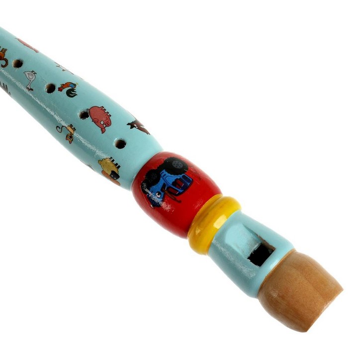 Игрушка деревянная Синий ТРАКТОР Дудочка 23 см STR29