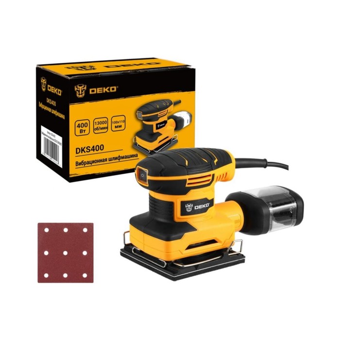 Шлифмашина вибрационная DEKO DKS400 400 Вт 220 В 13000 колмин кабель 2 м