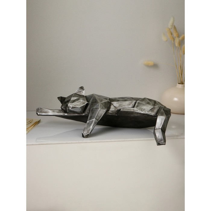 

Фигура "Кошка отдыхает", полистоун, 26 см, серебро, 1 сорт, Иран