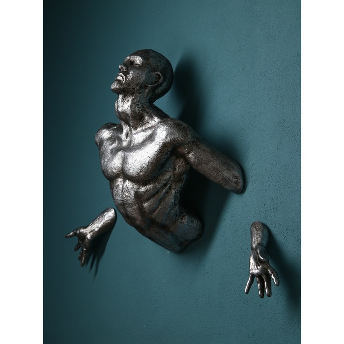 Фигура Фантом, полистоун, 85 см, серебро, Иран, 1 сорт органайзер лист полистоун серебро иран 1 сорт