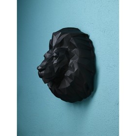 Садовая фигура "Голова льва", полистоун, 32 см, черный