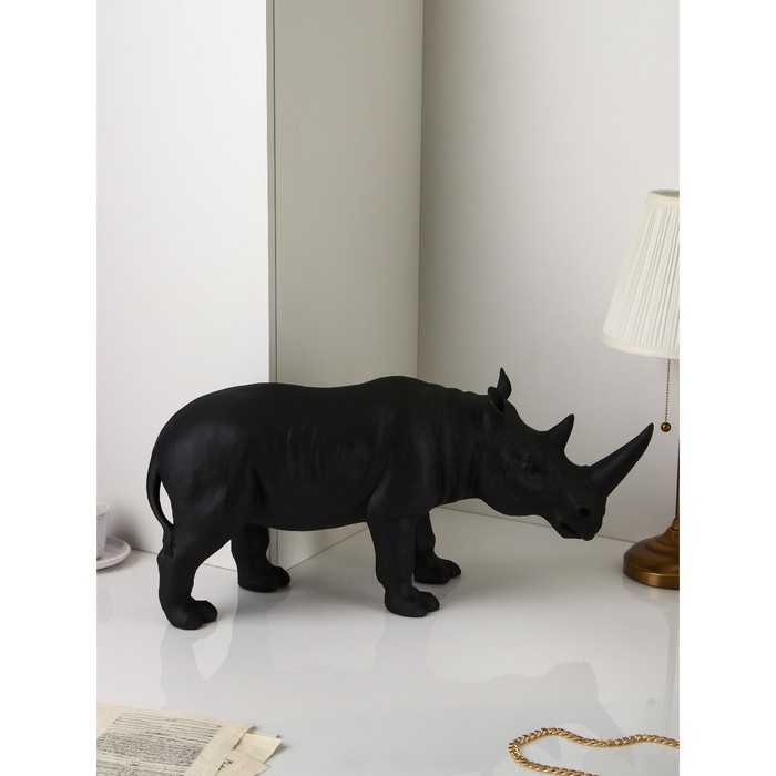 

Фигура "Носорог", полистоун, 32 см, чёрный матовый, 1 сорт, Иран