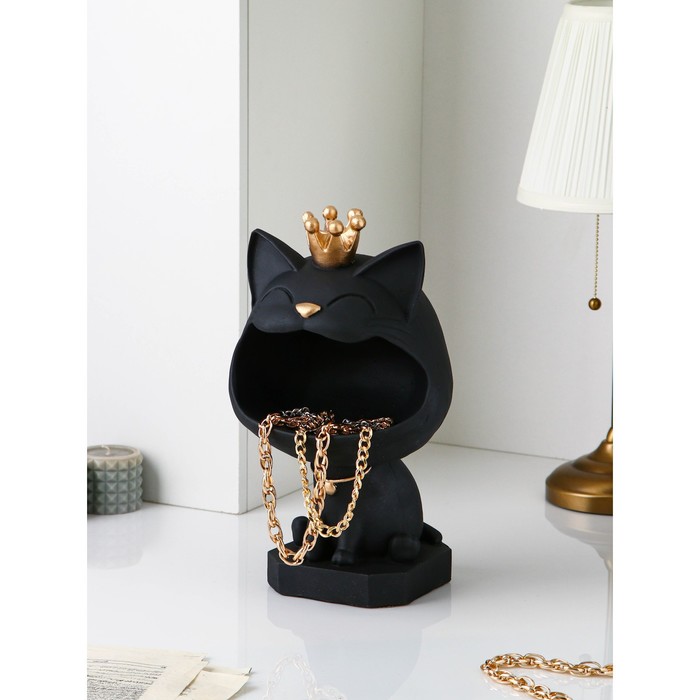 

Подставка для мелочей "Кот король", полистоун, 38 см, Иран, 1 сорт