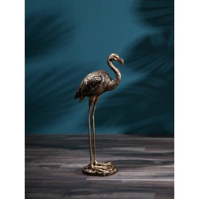 Садовая фигура "Фламинго", полистоун, 82см, золото, 1 сорт, Иран