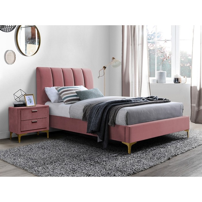 Кровать Рошаль с орт.основанием 900х2000 Розовый велюр кровать мира с высоким изножьем 900х2000 серый велюр