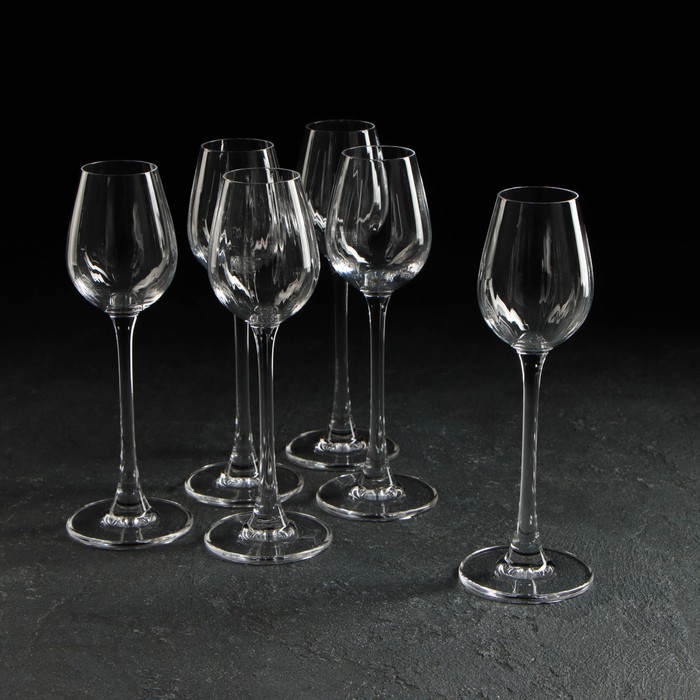 Набор рюмок для ликера Columba Optic, стеклянный, 90 мл, 6 шт набор бокалов для вина columba optic стеклянный 500 мл 6 шт