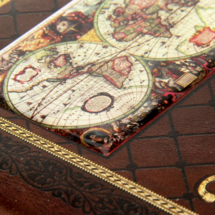 Ежедневник в подарочной коробке "Эпоха великих открытий", экокожа, А5, 96 листов