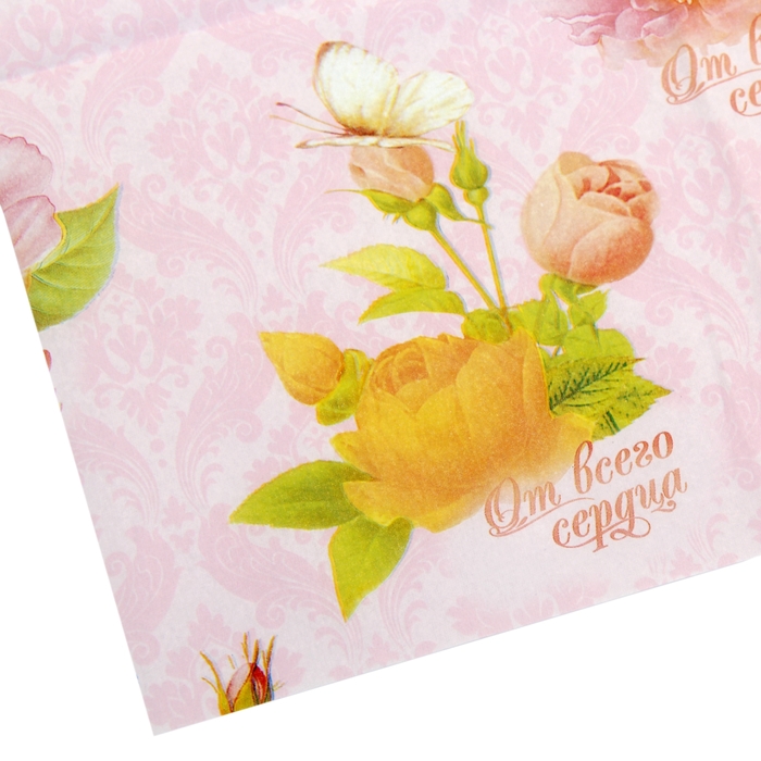 Набор ароматизированной бумаги тишью для упаковки "Летний сад", 5 листов, 50х70 см, 20 г/м2