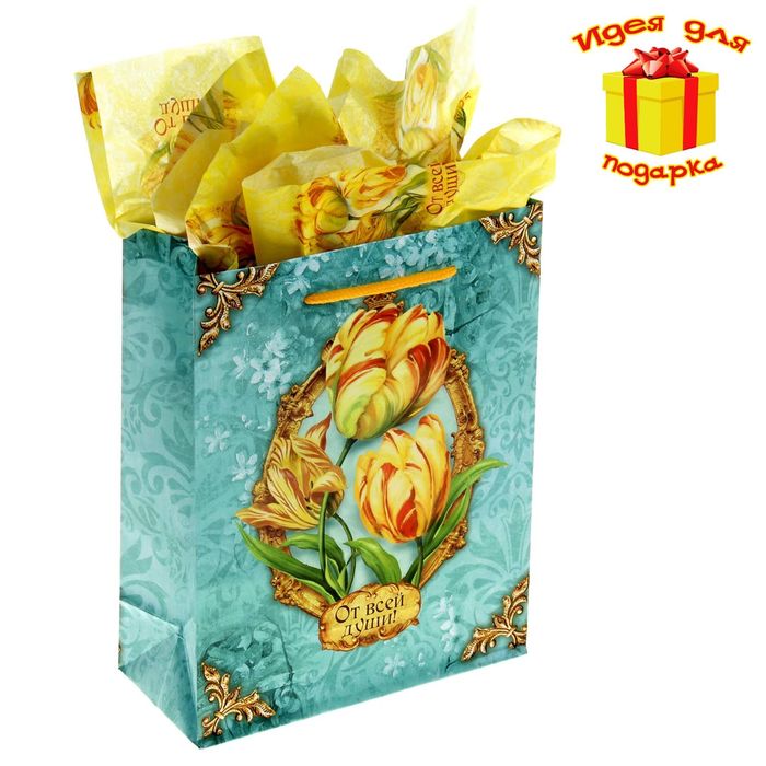 Набор ароматизированной бумаги тишью для упаковки "Роскошный тюльпан", 5 листов, 50х70 см, 20 г/м2