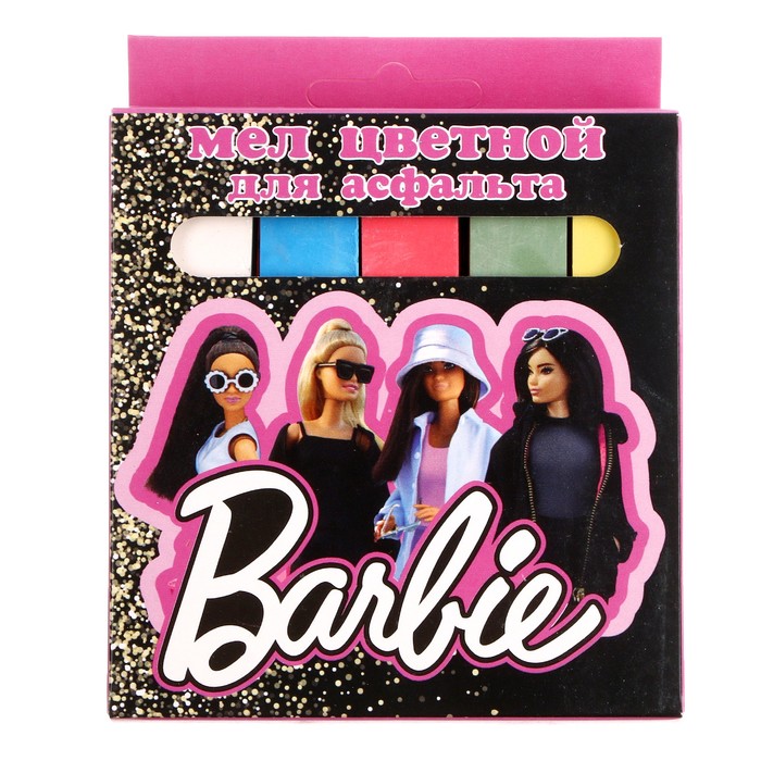 Мел цветной «Барби», для асфальта, 5 шт. в картонной упаковке с европодвесом мел цветной барби для асфальта 5 шт в картонной упаковке с европодвесом