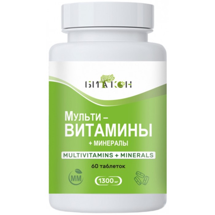 Мульти-витамины и минералы, улучшение работы мозга и сопротивляемости стрессам, 60 капсул