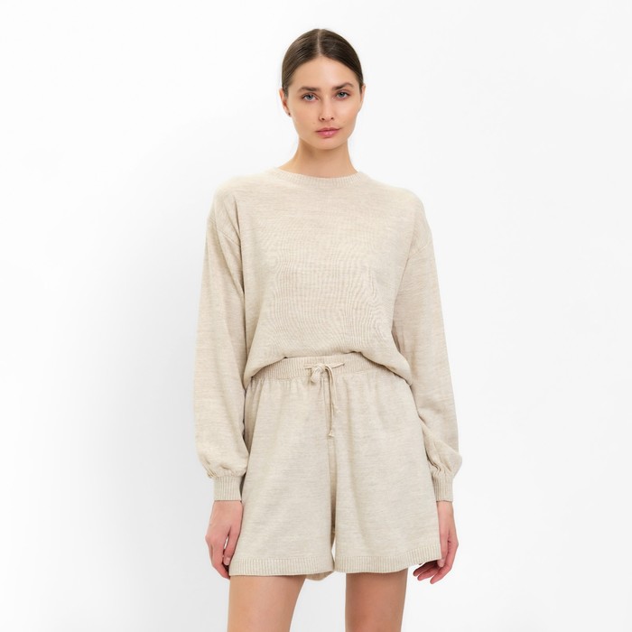 

Комплект женский (джемпер, шорты) MINAKU: Casual Collection цвет бежевый, р-р 50