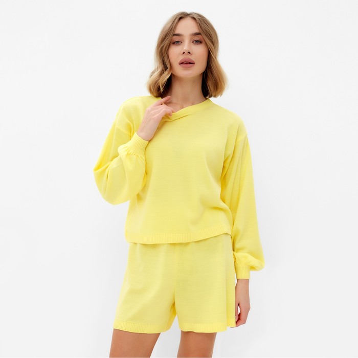 

Комплект женский (джемпер, шорты) MINAKU: Casual Collection цвет лимон, р-р 50