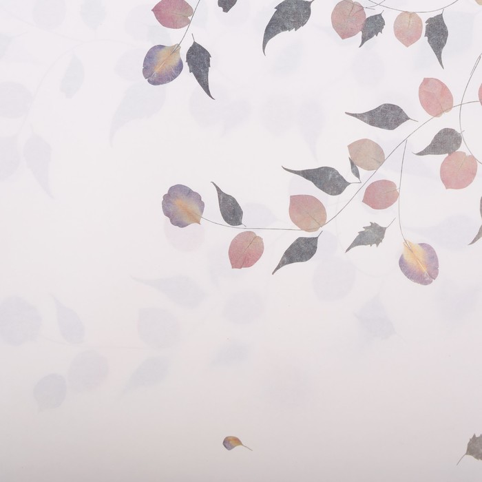 Бумага упаковочная "Листочки", белый, 60 х 60 см