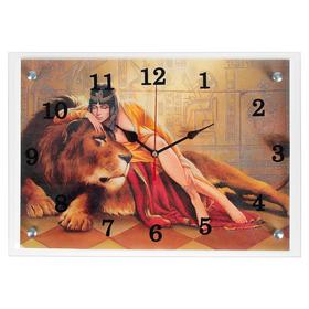Часы настенные, серия: Животный мир, "Царица со львом", 25х35 см, микс от Сима-ленд