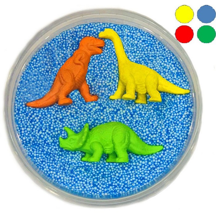фото Шариковый пластилин «dino 3», 3 фигурки динозавриков внутри, микс престиж