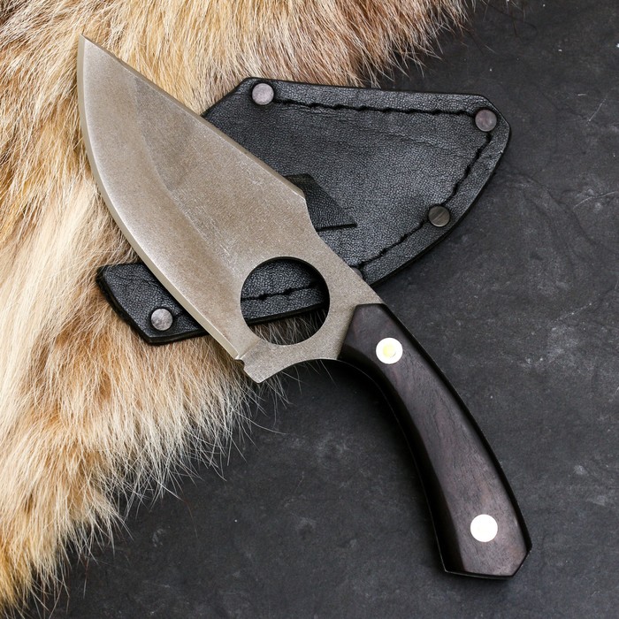 Нож кавказский Зубр с ножнами, сталь - 65х13, рукоять - граб