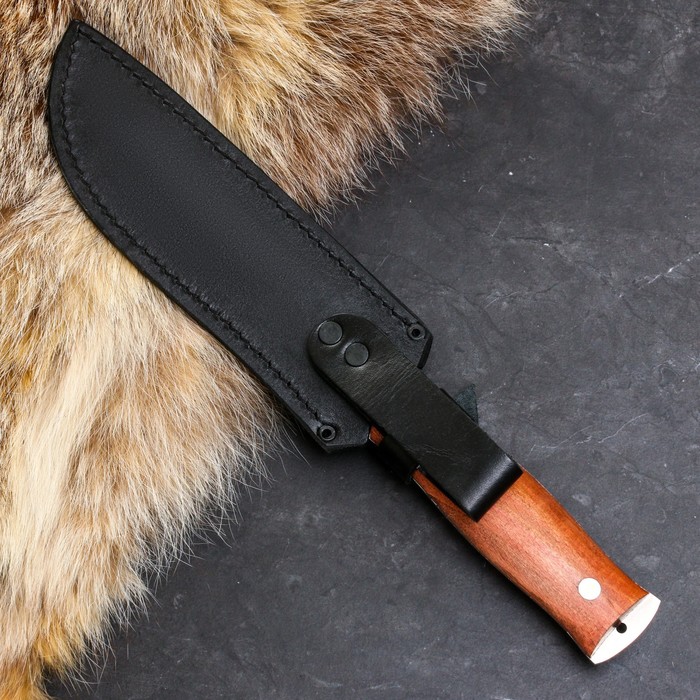 Нож кавказский "Север" с ножнами, сталь - 65х13, рукоять - бук