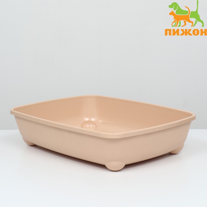 

Туалет для Мейн-кунов глубокий, большой без борта 56*43*13 см, бежевый