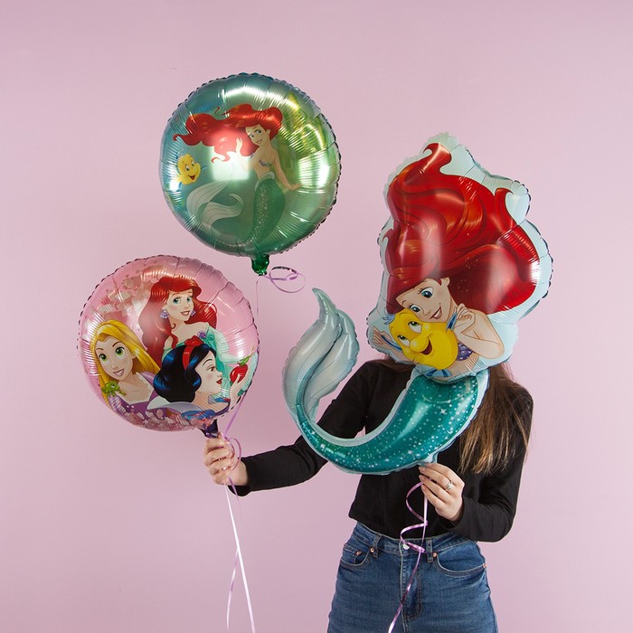 

Шар фольгированный 18" круг "Принцессы Диснея", розовый