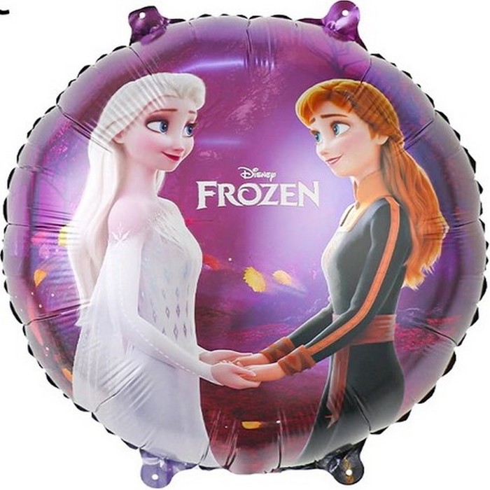 Шар фольгированный 18 круг Холодное сердце, Анна и Эльза фольгированный шар холодное сердце