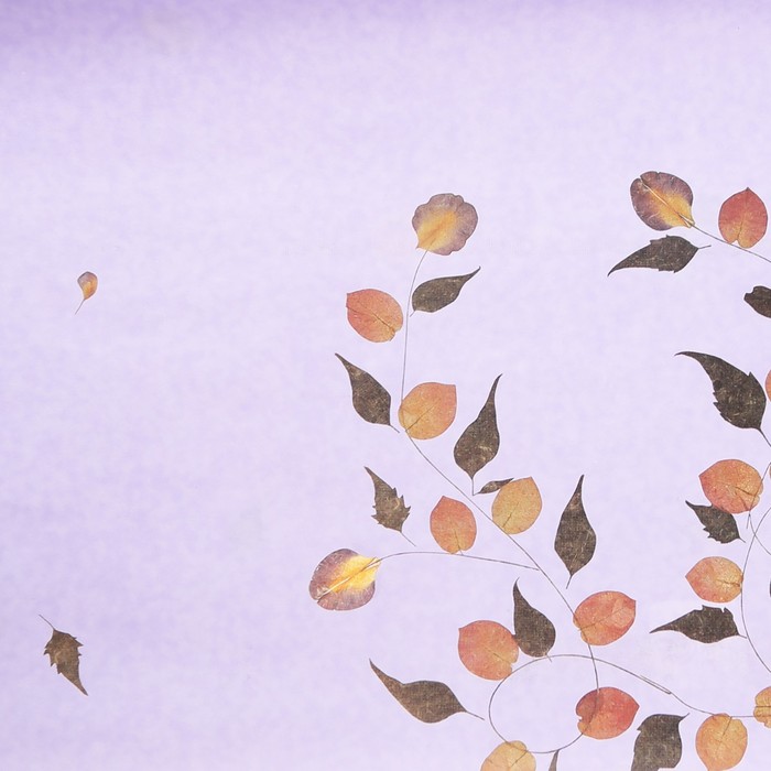 Бумага упаковочная "Листочки", фиолетовый, 60 х 60 см