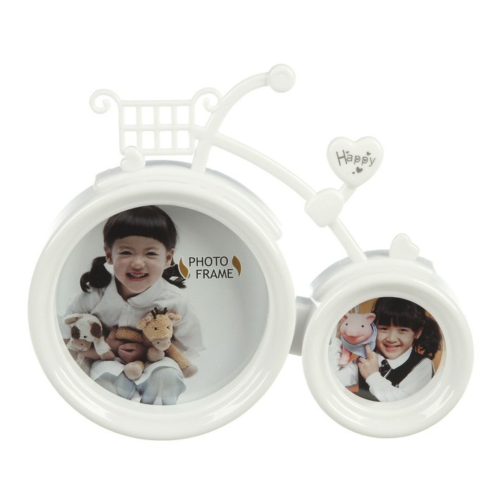 Фоторамка на 2 фото "Велосипед", 16 х 16 см, 10 х 10 см, МИКС