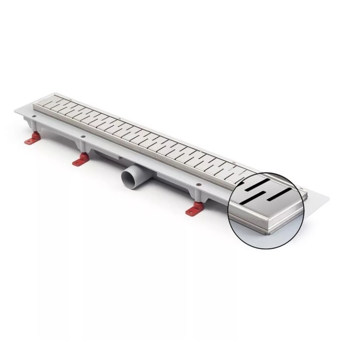 

Трап Veconi Medium N V550MN, d=40 мм, боковой выпуск, 615х125 мм, линейный, хром