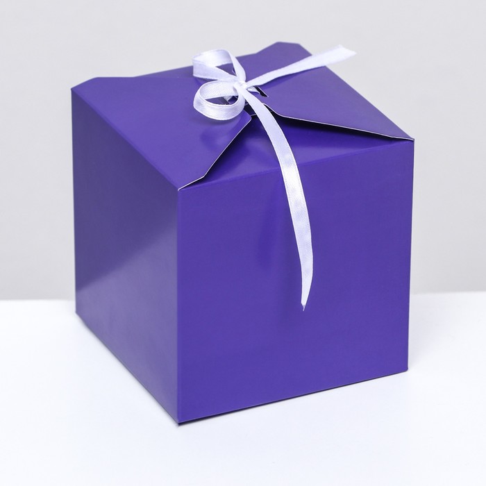 Коробка складная, квадратная, фиолетовая, 10 х 10 х 10 см, коробка складная подушка квадратная фиолетовый бант 10 х 10 х 10 см