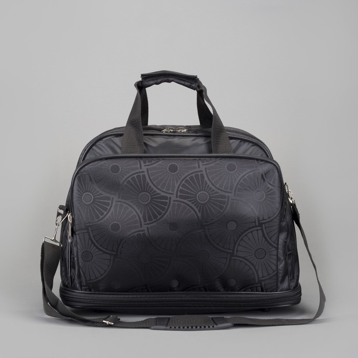 Сумка-трансформер дорожная "Ромашки", 1 отдел, 2 наружных кармана, длинный ремень, чёрная