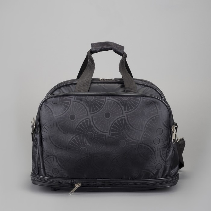 Сумка-трансформер дорожная "Ромашки", 1 отдел, 2 наружных кармана, длинный ремень, чёрная