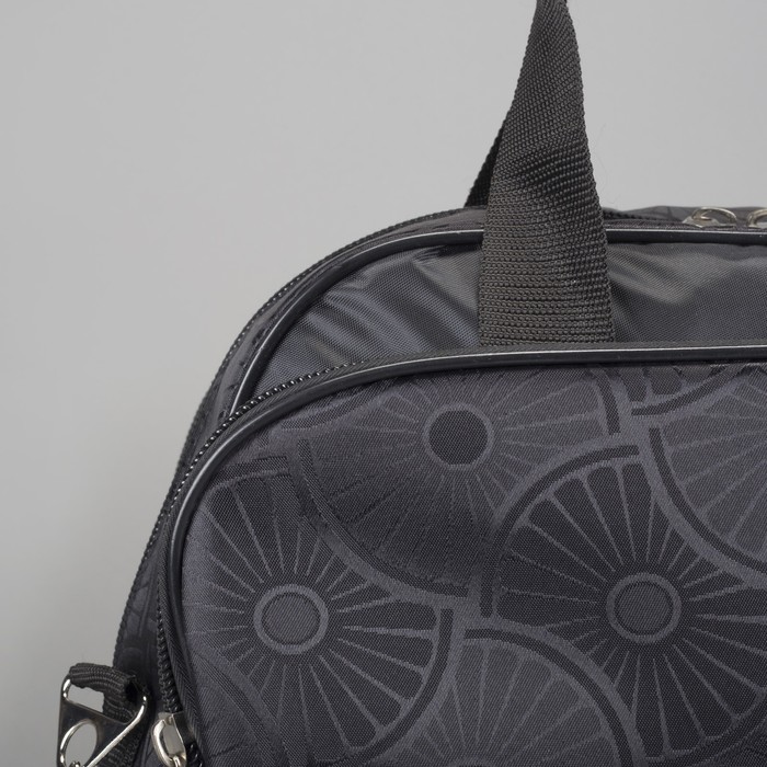 Сумка-трансформер дорожная "Ромашки", 1 отдел, 2 наружных кармана, длинный ремень, чёрная