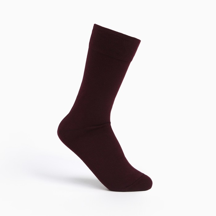 Носки мужские, цвет бордовый, размер 25