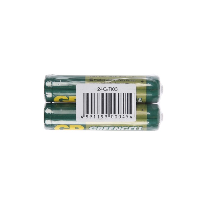 Батарейка солевая GP Greencell Extra Heavy Duty, AAA, R03-2S, 1.5В, спайка, 2 шт. батарейка gp green cell aaa r03 4 шт