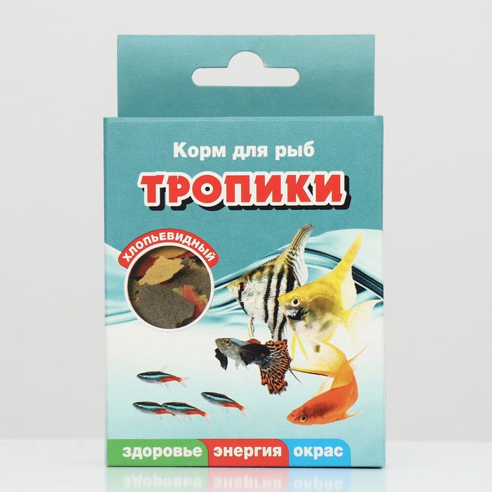 

Корм сухой "Тропики" для аквариумных рыб и ракообразных, хлопья, пакет, 20 г