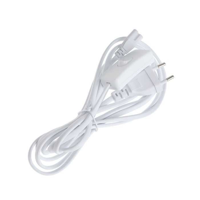 Провод для подключения светильника Uniel ULI-P*, 3 м, IP 40, 2 контакта, с кнопкой, белый провод для подключения светильника uniel ucx pt3 l10 300 white 1 sticker