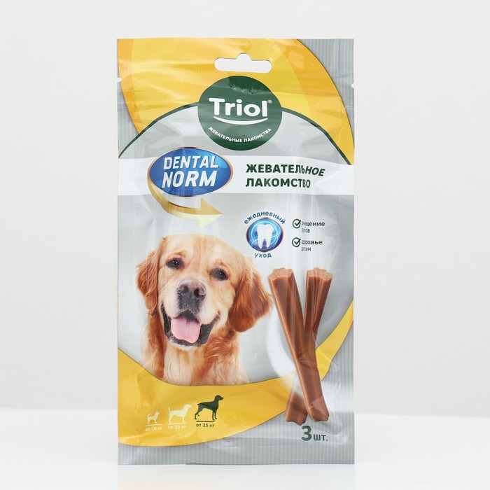 

Жевательное лакомство Triol DENTAL NORM, для собак крупных пород, 120 г