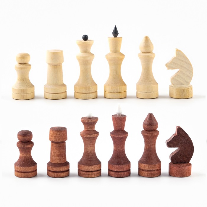 Шахматные фигуры обиходные, король h-7 см d-2.4 см, пешка h-4.4 см d-2.4 см шахматные фигуры без доски парафинированные обиходные