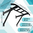 Турник треххватный, крепеж к стене, цвет черный Турник треххватный, крепеж к стене, цвет черный