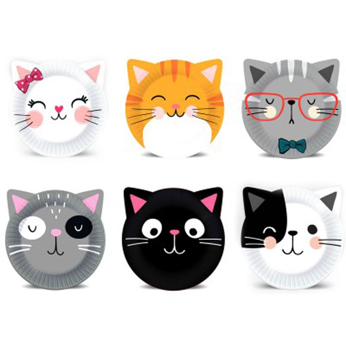 Набор бумажных тарелок «Кошки с ушками», 6 шт., 23 см набор бумажных тарелок кошки с ушками 6 шт d 230 мм