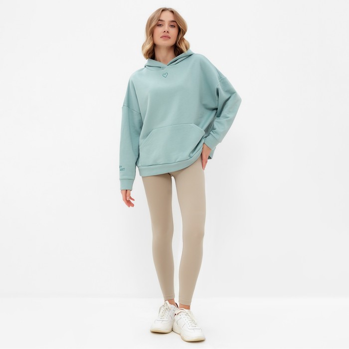 фото Толстовка (худи) женская minaku: casual collection цвет мятный р-р 50-52