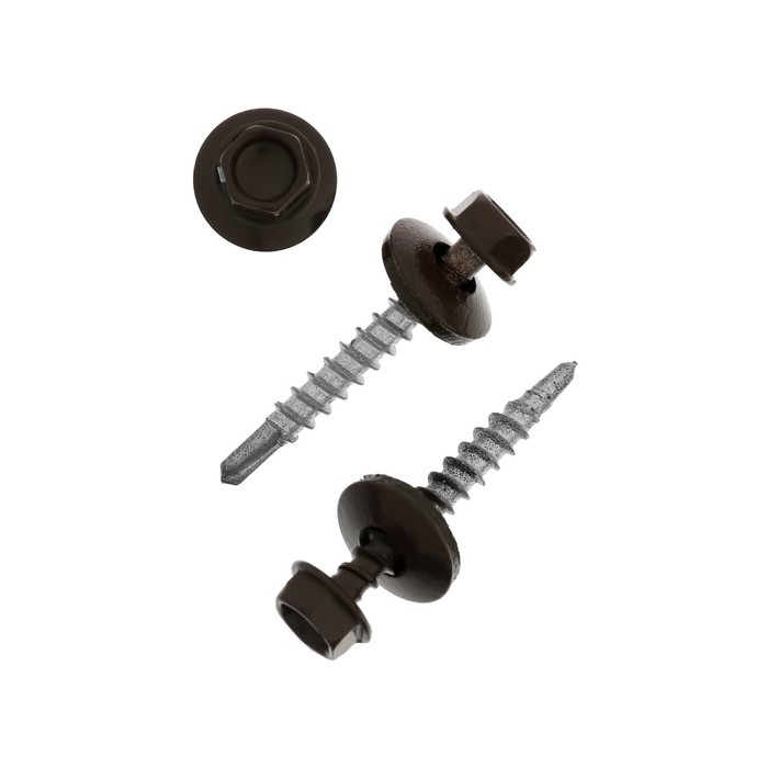 

Саморезы кровельные 4.8х35 RAL8017, темно-коричн.250 шт